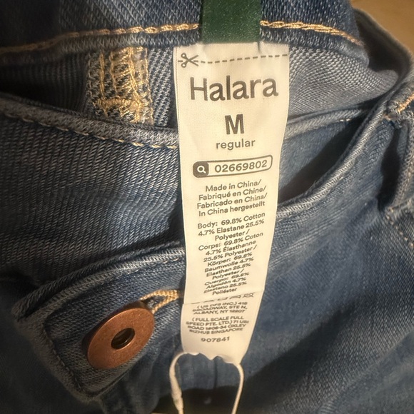 Halara Flex Asymmetric Low Rise Zipper Baggy Wide Leg Blue Surf Denim Sz. M-NWT - Picture 9 of 11